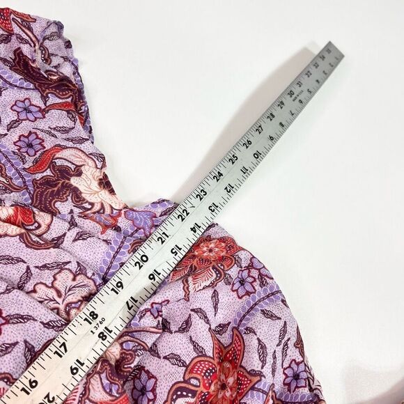 Knox Rose Tiered Midi Dress Women 2XL Purple Haze Floral Print Flutter Sleeve Ne - Picture 6 of 10
